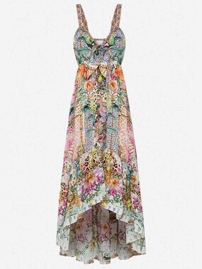 Camilla Tie Front High Low Dress